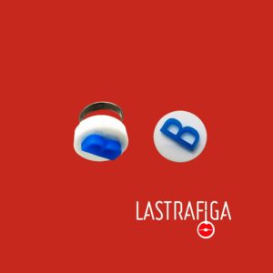 Linea "Basic": ANELLO #013 in plexiglass bianco e azzurro